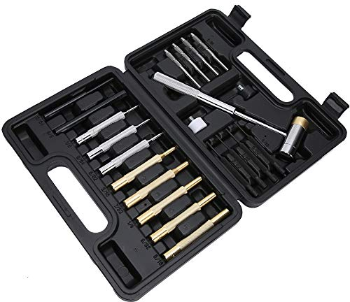 21-teiliges Locher-Set, Mechanisch, Rollstift-Stanzer-Set, Mittellocher-Werkzeug mit Doppelseitigem Hammer, Einfache Bedienung, Automatisches Körner-Reparaturwerkzeug für Locher,