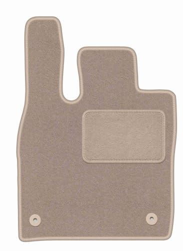 Velours-Fahrermatte passend für Volkswagen ID.4 2020-, Beige, LUX | passend für Crossover; Velours-Teppich (Polypropylen), ca. 6,5 mm; rutschfest, runde Befestigungen (Typ AV)