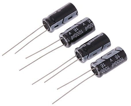 4 Pcs 16V 1000uF 105°C Radial Aluminium Electrolytic Capacitor ±20% Capacitor Motor Assortment Kit Electrolytic Car O Ceiling Fan Conditioner Hunter Run Round Digital Unit