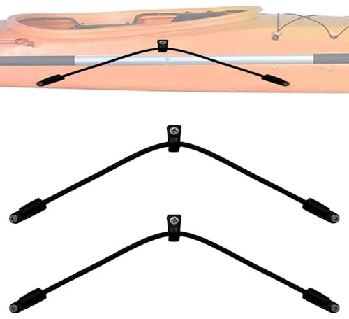 Pmsanzay 2 Pack Kayak Bungee Paddle Holder Kayak Paddle Clip Kayak Paddle Keepers Kit for Kayak & Canoe,Fishing Boat - Kayak Rigging Accessory -with Screws