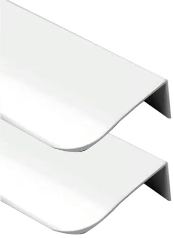 FQFLXY6589 2 Stück Möbelgriffe Unsichtbare Schubladengriff Versteckter Türgriff Aluminium Schrankgriffe Küchenschränke,Kleiderschrank,Schubladen,Weinkühler,schuhschrank,Platz sparend (800mm,Weiß)