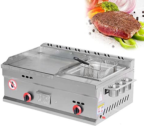 Plancha Comercial de Gas propano Plancha Comercial de Gas propano de encimera con Control Manual y un Quemador, se transporta fácilmente y Puede cocinar para volúmenes Medios a Altos,72 (40