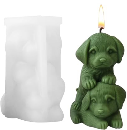 Fravsiu Dog Mould, Silicone Dog Mould - Cute Stackable Puppy Candle Mould Resin Making Moulds,Resin Making Moulds, Animal Resin Molding Mould,