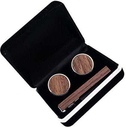 CALLARON Ensemble de Pinces à Cravate de Luxe en Bois Véritable pour Hommes en Noyer à La Mode