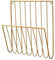 LOVIVER Metal Magazine Rack Wall Mounted File Holder Office Home Kitchen Office Bathroom Home Basket Bin Decorative Iron Mail Organizer Newspaper Holder, Wire Shelves for Letters Folders Papers, Gold