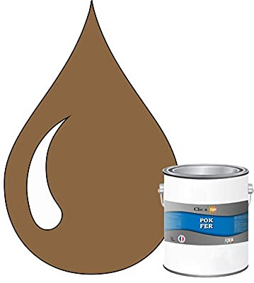 POK Peinture fer antirouille - Laque extérieure Semi-Brillante FER - 1L - RAL 1011 Beige brun