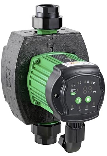 sanicomfort saniECO+ Hocheffizienz-Heizungspumpe RS25/6EAB mit Dämmschale & Verschraubung – 180 mm, 230V, 6m Förderhöhe, Energieeffizienz A, Umwälzpumpe für Heizungsanlagen