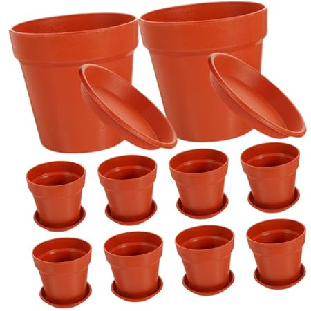 Happyyami 10 Set vaso da fiori in plastica falso pianta piante impostore vivaio fioriere economiche fioriera da esterno vase pottd bonsai fioriera in plastica vaso da fiori da giardino pp