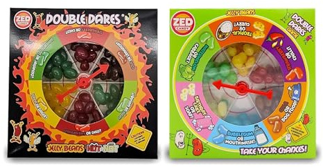 Katsy Style Double Dares Hot or Not Jelly Bean Game - Paquete de 100g (Pack de 2) | Desafío de Dulces Gira-la-Rueda con Sabores Frutales y Sorpresa | Diversión para Niños y Adultos