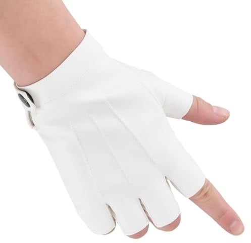 CALFOVERA 1 Paar PU Leder Halbfingerhandschuhe Fingerlose Fahrhandschuhe Im Punk Stil Für Herren Steampunk Gothic Retro Lederhandschuh Für Motorradfahrer Geeignet Damen Und Herren Performance Kos