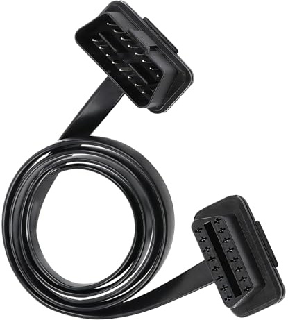 GFFG Auto OBD2 Kabel Diagnosegerät, 16Pin Stecker auf Buchse Verlängerungskabel, Flach OBDII Flachbandkabel, Diagnose Adapter Stecker (1M)