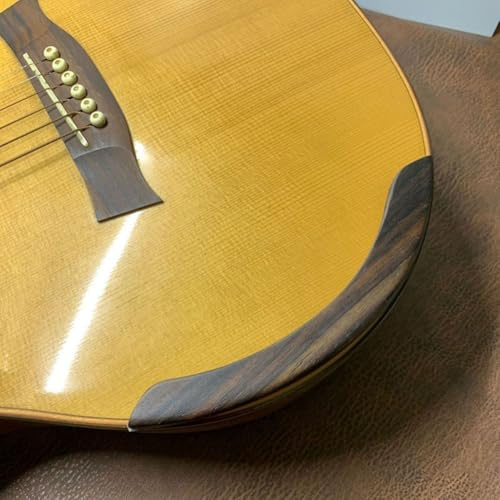 Sawhamale Rosewood and Ebony Guitar Arm Rest for Acoustic and Classical Guitars – Ergonomic Design Prevents Body Dampening and Sweat Damage, Easy-Attach with Sti(Rosewood)