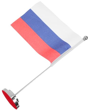 ARTIBETTER Petit Drapeau de Pays Russie en Polyester Base Stable en Fer, Bannière Élégante et Vibrante pour Décoration Festive ou Bureau Scolaire