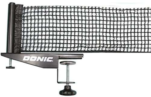 Donic-Schildkröt Tischtennisnetz Rallye, robuste Wettkampf-Netzgarnitur, verstellbares Baumwollnetz, stabile Tischbefestigung, max. Plattenstärke 5,0 cm, 808341, Schwarz/Weiß