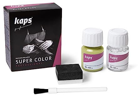 KAPS Super Color – Teinture pour Cuir Naturel – Matières Synthétiques et Textiles – 25 ml – Plusieurs couleurs, 173 - Pale Green