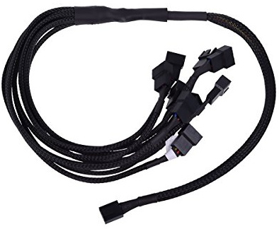 Phobya Y-Kabel 4Pin PWM auf 9X 4Pin PWM 60cm - Schwarz Kabel Lüfterkabel und Adapter