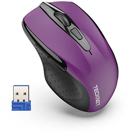 TECKNET Pro Wireless Mouse, 4000 DPI, 2.4G Ergonomic Optical Mouse, Computer Mouse for Laptop, Windows, Chromebook, 6 Button Mouse, 24-Month Battery Life, 6 Adjustment Levels, 36-Month Warranty
