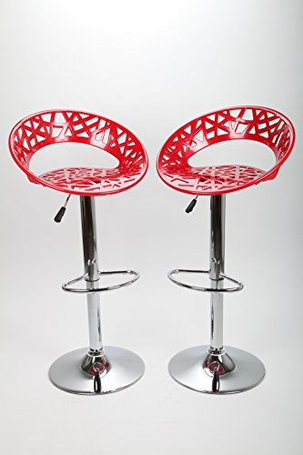 point home Barhocker Barstuhl Designstuhl Barsessel 2 Stück rot Chrom