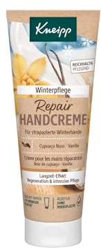 Kneipp Repair Handcreme Winterpflege, Regeneriert und schützt trockene und strapazierte Hände, reichhaltige Pflege mit Safran- und Maronenextrakt sowie natürlich pflegender Sheabutter, 75ml