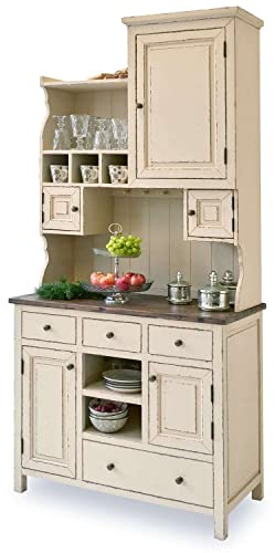 Loberon Schrank Peteersham, Vier Schubladen & Zwei Türen, Shabby Chic, Bezaubernde Kassettenoptik, antikes Flair, Pappelholz, Ulmenholz, antikweiß