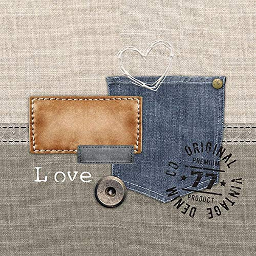 Ambiente Papierservietten - Servietten Lunch / Party / ca. 33x33cm Original Denim - Ideal Als Geschenk Und Tisch-Deko