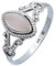 mantraroma Damen Ring 925 Silber Rosenquarz Edelstein rosa ausgefallen verspielt (MRG-123-07-(56))