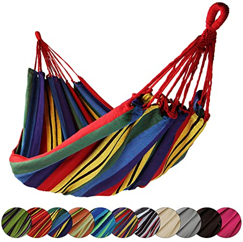 BB Sport Hängematte XL 220 x 170 cm max. Belastbarkeit 250 kg Tragetasche 1-2 Personen Camping Garten Balkon Terasse Wetterfest, Farbe:Mexico