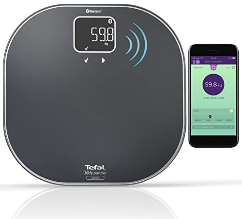 Tefal Body Partner Access Smart Personenwaage mit exklusivem Sport- und Ernährungscoaching in der Body Partner App PP9500S1