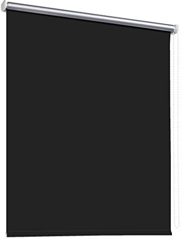 deko-raumshop Thermorollo Verdunkelungsrollo Hitzeschutz Seitenzugrollo Fenster Rollo 11 Farben Breite 60 bis 240 cm Stoff lichtundurchlässig Thermo Beschichtung Weiß Silber (170 x 175 cm/Schwarz)