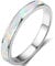 JUDE Ehering Edelstahl Feueropal Inaly Halbe Ewigkeit Ring, Metall, Opal