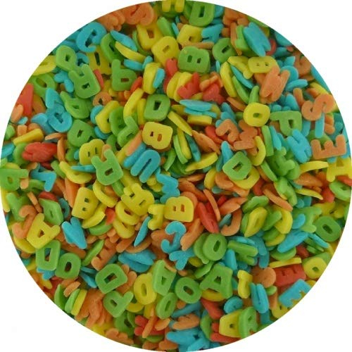 Jacobi Decor Zucker Buchstaben Bunt 600g | Essbare Dekoration für Kuchen und Torten