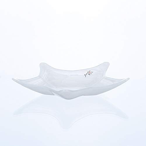 Sandra Rich, Glas- Schale Alabaster Star Plate – White 22cm Glasschale in Sternform. 1 Stück in Weiss. 2230-22-40