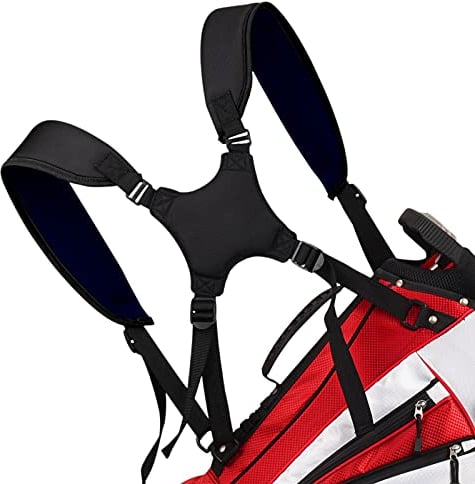 caiobob Doppel-Schulter-Golftaschen-Gurt, Ersatz, gepolsterter Rucksack-Tragegurt für Taylormade Callaway OGIO Standtasche (schwarz & blau)