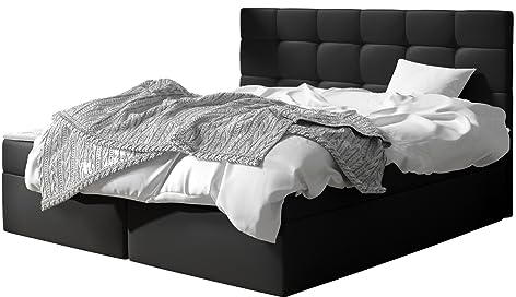 Mirjan24 Boxspringbett Gazel mit 2 Bettkasten, Bonell-Matratze und Topperr, Continentalbett, Polsterbett, Amerikanisches Bett, Ehebett, gepolstertes Kopfteil (Soft 011., 180 x 200 cm)
