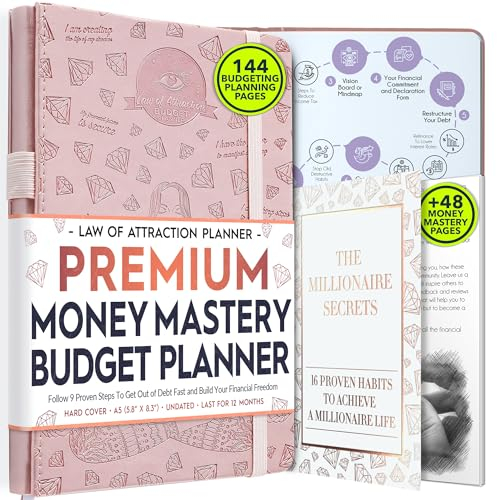 Undated Monatsplaner und monatlicher Rechnungs-Organizer – Eine 12-monatige Reise zur finanziellen Freiheit, monatlicher Budgetbuch-Planer, Law of Attraction Planner