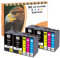 D&C 10x Druckerpatronen Kompatibel für Epson 13XL T13XL für Epson WF7015 7525 3540 SX420W BX320FW SX620FW BX/SX525WD BX625FWD BX305FW B42WD BX925FWD BX635FWD BX535WD SX435/440W BX630FW