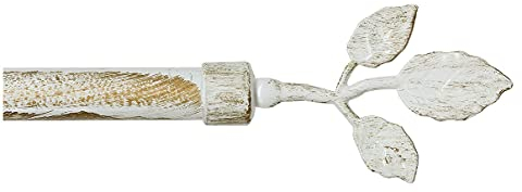 Gardinenstange aus Eisen, ausziehbar, Gardinenstange, Gardine, Blätter, 160-300 cm, Shabby Chic