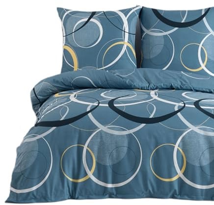 Buymax Bettwäsche 155x220 cm 4-teilig – Bettwäsche Set Renforcé 100% Baumwolle, 2 x Bettbezug 155x220 cm und 2 x Kissenbezüge 80x80 cm, Oeko-TEX, Reißverschluss, weich und atmungsaktiv