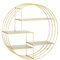 Baroni Home rundes Wandregal, Industrie Design, Schweberegal mit 4 Regalen, offenes Hängeregal aus Metall zum Aufhängen, Wanddeko für Schlaf- und Wohnzimmer, Büro und Küche, 48x16x48 cm, Gold