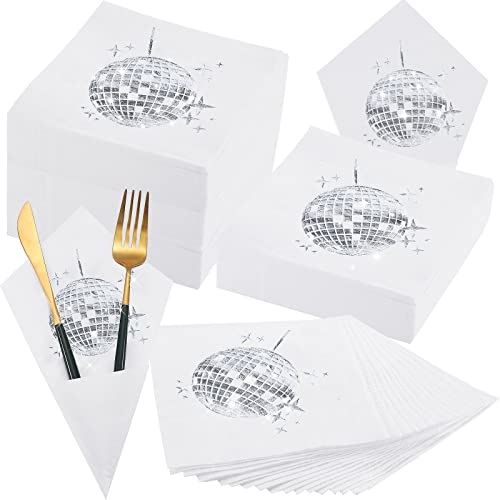 Disco-Party-Servietten, Cocktail-Servietten, 70er-, 80er-, 90er-Jahre-Versammlungszubehör, Cocktail-Party, stilvolle Einweg-Papierservietten für Verlobung, Geburtstag, Abschlussfeier, Babyparty,