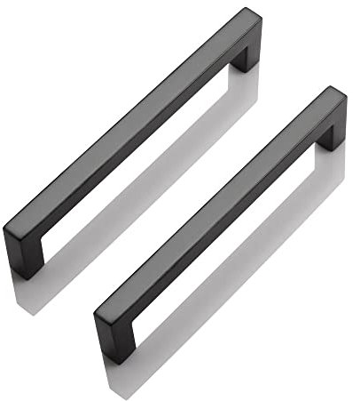Probrico 20 Stücke Quadratisch Stangengriff, 160mm Schrankgriffe Schwarz, Griffe für Küchenschränke