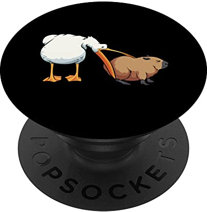 Capybara Nagetier Säugetiere Wasserschwein Vögel Pelikan PopSockets mit austauschbarem PopGrip