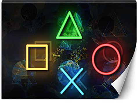 Feeby Papel Pintado Juegos Consola de juegos Para jugadores 150x105 cm Multi Fotomurales Tejido No Tejido Decoración De Pared Moderna Decorativos Para la sala Juvenil Ninos Adolescente Juventud