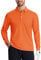 TACVASEN Tactical Polo Shirts for Men Long Sleeve Polo Lightweight Hiking T Shirt Quick Dry Running Top Orange,L