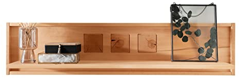 möbelando Wandboard WZ-0315 aus Kernbuche in Natur geölt. Abmessungen (BxHxT) 130x30x22 cm
