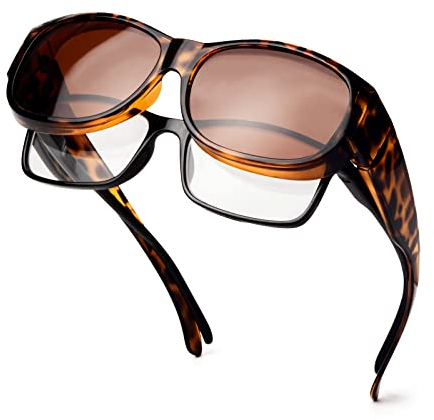Face Shadow Polarisierte Überzieh Sonnenbrille Damen, Überbrille Sonnenbrille für Brillenträger, UV-Schutz Ultra Leicht Fit-Over Brille