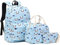 Mimfutu Mochila Escolar para niñas Adolescentes, Mochila 3 en 1 para niños, Juego de Mochilas Escolares con lonchera y Estuche para lápices, Panda Blue, L, Juego de Mochila Escolar