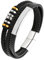 Mochity Armband Herren, Lederarmband Herren Schwarz, Viking Herrenarmband, Armbänder Armband Edelstahl Für Herren, Männer Geschenke (C)