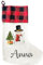 LIEBTASTISCH - Personalisierte Weihnachtssocken - 40cm x 30cm - Weihnachtsstrumpf zum Nikolaus oder Weihnachten - Namen - Geschenkbeutel - Nikolausstiefel zum Aufhängen - (Schneemann)