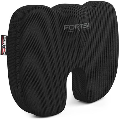 FORTEM Office Chair Cushion, Memory Foam Seat Cushion, Non Slip Sitting Pillow for Gaming, Car Seat Pillow, Computer Chair Pad, Washable Cover, XL